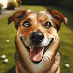 Joyful Medium-Sized Dog with Shiny Coat and Bright Eyes