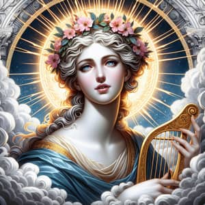 Realistic Image of Muse Calliope with Lyre | Serene & Majestic