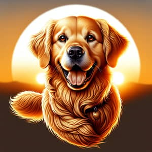 Cheerful Golden Retriever with Muscular Body and Almond-Shaped Eyes