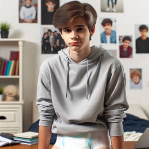 Teenage Individual in Comfortable Casual Wear | Health Conditions Implicitly Indicated