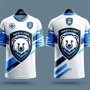 White and Blue Jersey with Polar Bear Logo - Cool and Interesting Design