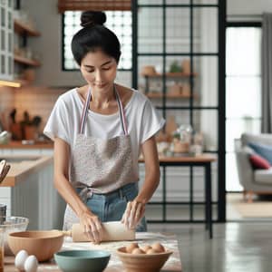 Busy Asian Home-Maker Doing Housework | Kitchen Scene