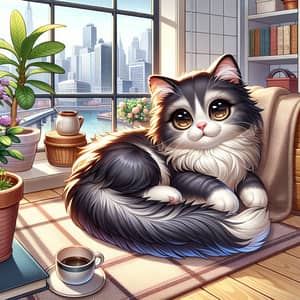 Adorable Cat Lounging in Urban Apartment | Fun & Relaxing