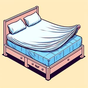 Neatly Tucked Bed Sheet | Bedroom Scene Visualization