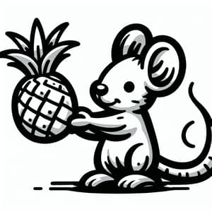 Adorable Mouse Holding Pineapple Toy | Website Name