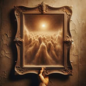 Vintage Mirror with Rust-Hued Dust - Surreal Time Trap