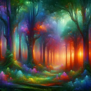 Enchanting Mystical Forest Digital Painting