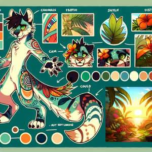 Tropical Fursona Art with Complex Markings