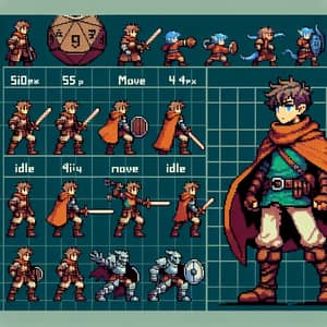 Dungeons & Dragons Pixel Art Sprite Sheet for Character Animation