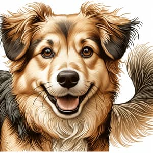 Expressive Dog Portrait with Medium Length Fur