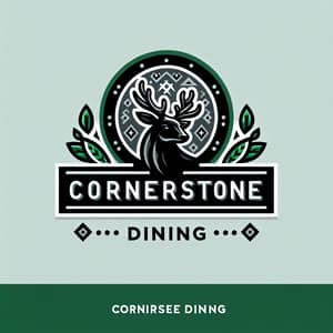 Cornerstone Dining Logo | Black, Green & Silver | Red Deer Polytechnic