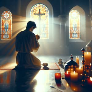 Forgiveness Seeker in Serene Sanctuary - Mercy Request