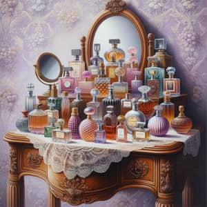 Passion for Fragrances: Antique Vanity Perfume Bottles Painting