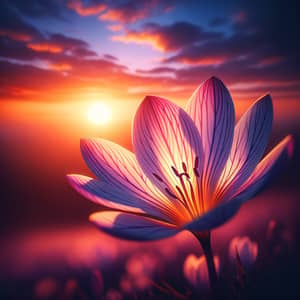 Tranquil Flower in Enchanting Sunset