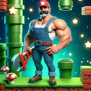 Fantasy Plumber in Red Cap and Blue Overalls | Game-like World