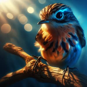 Vibrant Bird Perched on Branch | Ethereal Nature Scene
