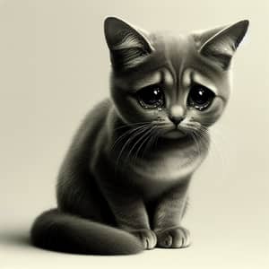 Melancholic Domestic Feline: Shades of Grey | Sad Feline Imagery