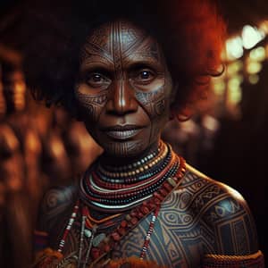 Proud Heritage: Vibrant Papua New Guinean Native Attire & Tribal Tattoos