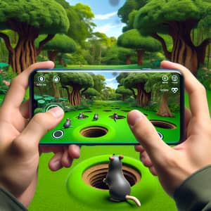 Virtual Reality Mole Whacking Game in Lush Garden | Win Points