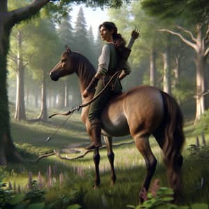 Graceful Female Centaur in Tranquil Forest Setting