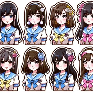 Diverse Young Female Members of Popular Indonesian Idol Group Sticker Set