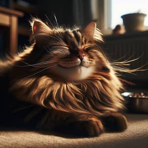Happy Cat Enjoying Afternoon Sunlight | Perfect Day for a Contented Feline