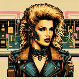 Rugged Cyberpunk Retro Futurist Blonde Bombshell Portrait