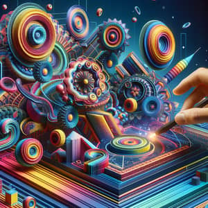 Visually Appealing 3D Image | Vibrant Colors, Complex Geometry