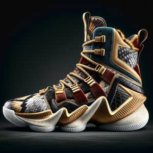 Luxurious High-Top Basketball Sneaker Design with Opulent Details