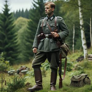 German Nationalist Soldier in Traditional Military Gear