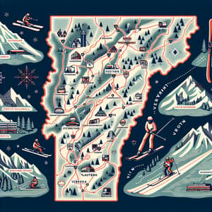 Ski Resorts Map of Vermont | Winter Sports Culture