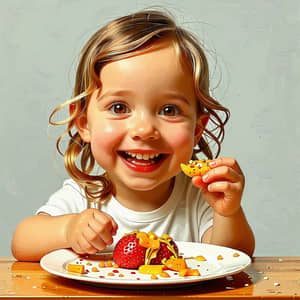 Happy Child Eating | Joyful Moments for Kids