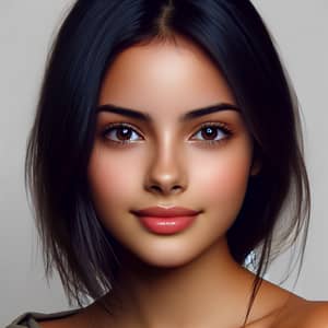 Young Hispanic Ecuadorian Teenage Girl with Dark Hair and Brown Eyes