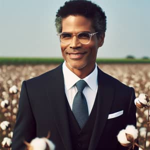 Dignified African American Man in Cotton Field