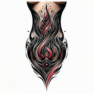 Tribal Flame & Crown Tattoo Cover-Up Design | Cosmic Theme