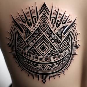 Intricate Tribal Crown Tattoo - Masterfully Crafted Design