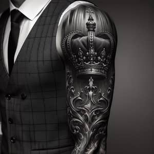 Detailed Crown Tattoos - Majestic Black and Gray Design