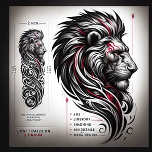 Fearsome Lion Tribal Tattoo Design for Lower Arm Placement