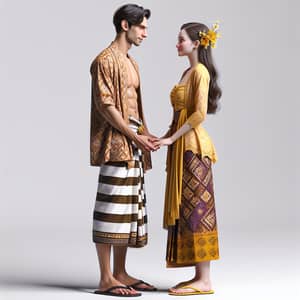 Photo-Realistic Young Javanese Man and Caucasian Woman Couple in Intricate Detail