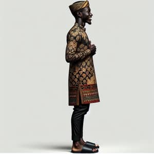 Hyper-Realistic Black Man in Javanese Traditional Clothes | HD Image