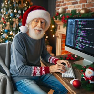 Grandpa Line Holiday Programming Scene: Christmas Hat & Festive Spirit