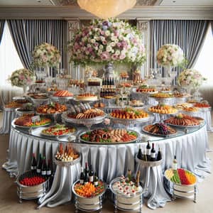 Luxurious Wedding Buffet with International Gourmet Dishes
