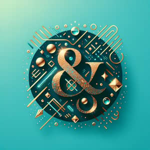 Lively Modern Typography Icon on Turquoise Background