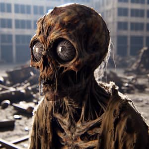 Eerie Post-Apocalyptic Humanoid: Trapped Between Life and Death