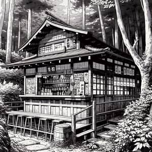 Enchanting Forest Bar | 90s Vintage Anime Style Illustration