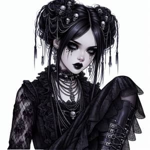 Goth Girl with Intriguing Style | Dark, Lacey Clothing & Skull Accessories