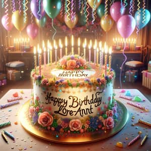 Jubilant Birthday Celebration Scene with Luscious Cake and Decor