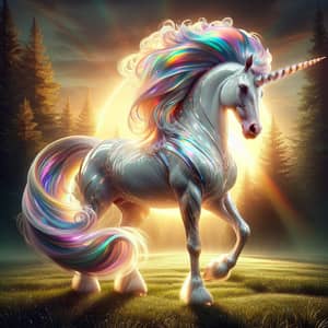 Majestic Unicorn with Pearlescent Horn