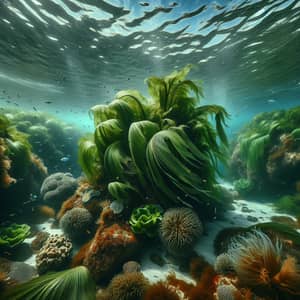 Sea Lettuce: Underwater Landscape with Marine Algae