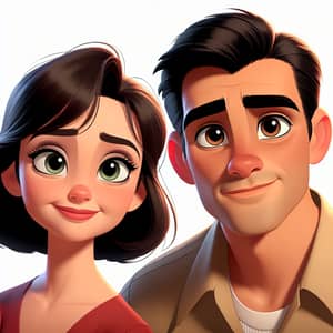 Cute Animated Couple in Vintage Style